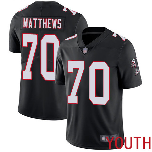 Atlanta Falcons Limited Black Youth Jake Matthews Alternate Jersey NFL Football #70 Vapor Untouchable->youth nfl jersey->Youth Jersey